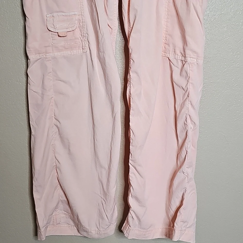 American Eagle Dreamy Drape Stretch Cargo Super High Waist Baggy Pants 6 Peach - Picture 4 of 10
